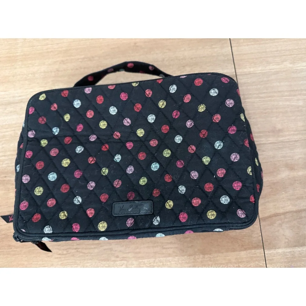 Vera Bradley Quilted Havana Dots Black Makeup Bag Polka Dot Travel Organizer